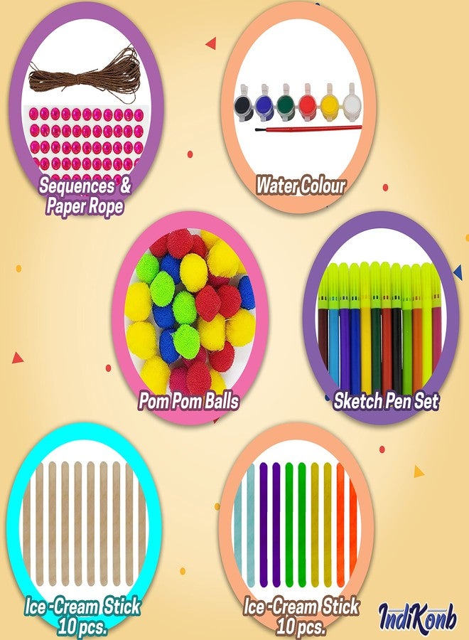 INDIKONB 22 in 1 Art and Craft Kit for Girls and Boys with Crafts Supplies Set All Craft Materials Items for Kids DIY for All Ages 8-10, Age 9-12, Age 12-16 Old - Art Kit # 2, Multicolour - Image 2
